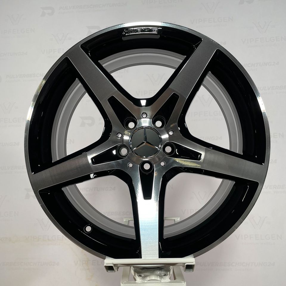 Originale 19 Zoll AMG Mercedes SL R231 W231 Alufelgen schwarz mit CNC gedrehter Front Felgen Leichtmetallfelgen (weitere Farben möglich)