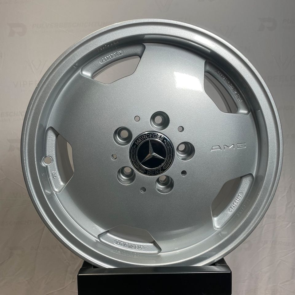 Original 15 inch Mercedes E-Class W124 8-hole alloy wheels rims silver