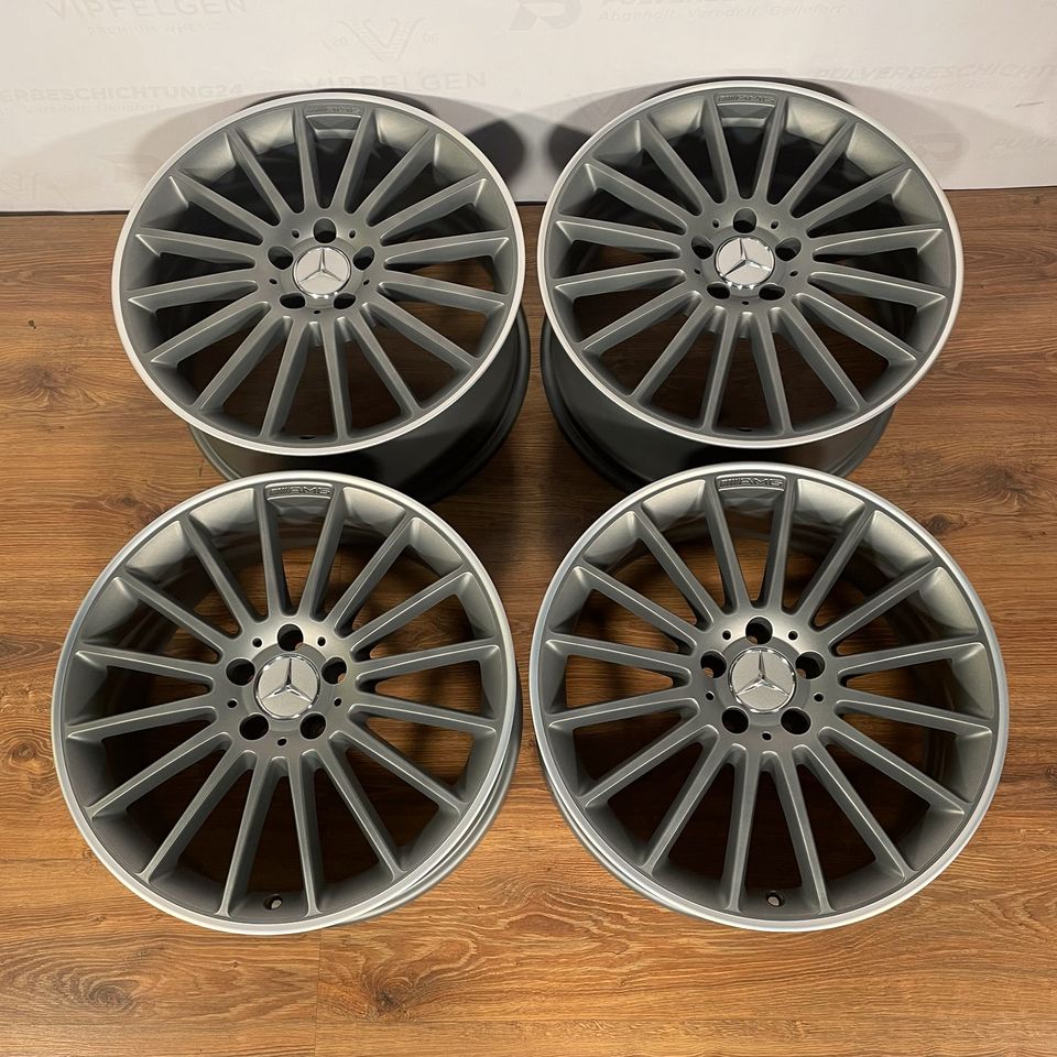 Originale 19 Zoll Mercedes C-Klasse W204 C63 AMG Performance Alufelgen Felgen Leichtmetallfelgen Himalaya grau matt mit CNC glanzgedrehtem Rand (weitere Farben möglich)