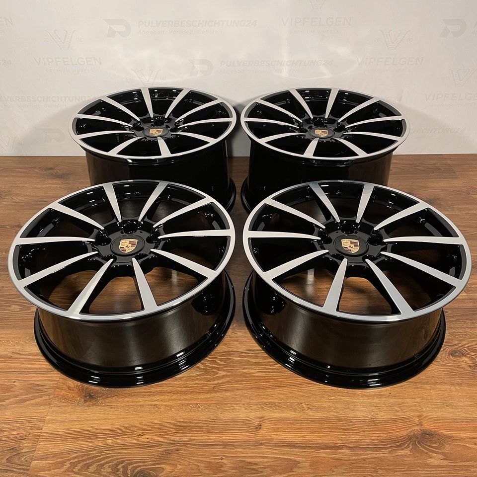 Originale 20 Zoll Porsche 991 C4 "Carrera Classic Rad" Alufelgen Felgen Leichtmetallfelgen schwarz glanzgedreht mit P-Zero mit N-Kennung 245/305 Bereifung montiert und gewuchtet indiv. auf Kundenwunsch (weitere Farben möglich) 