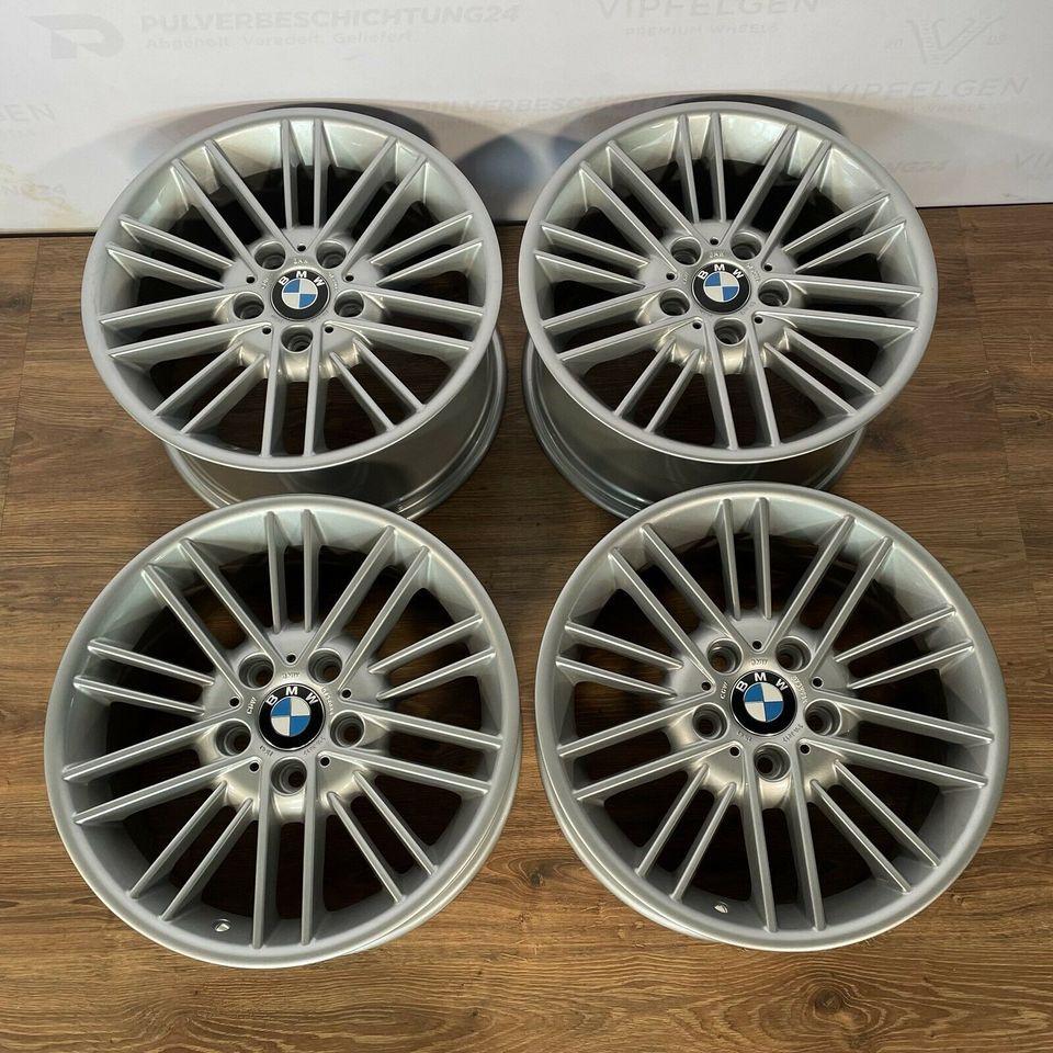 Originale 17 Zoll BMW 3er E46 Styling 85 Parallelspeiche Alufelgen Felgen Leichtmetallfelgen silber glänzend (weitere Farben möglich)