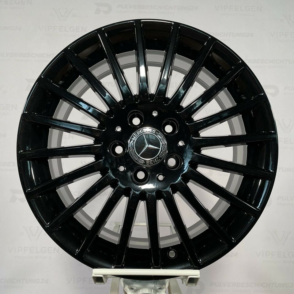 Originale 17 Zoll Mercedes V-Klasse W447 Vito Alufelgen Felgen Leichtmetallfelgen schwarz glänzend mit Continental WinterContact Winterreifen montiert und gewuchtet (weitere Farben möglich)