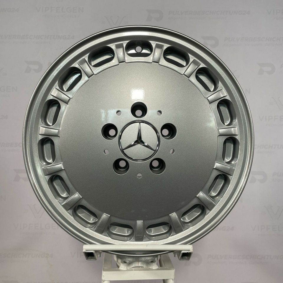 Originale 15 Zoll Mercedes W126 C126 R107 Gullideckel Alufelgen Felgen Leichtmetallfelgen silber glänzend (weitere Farben möglich)