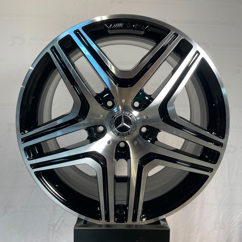 Originale 20 Zoll Mercedes G-Klasse W463 Edition 463 Alufelgen Felgen Leichtmetallfelgen schwarz glänzend mit glanzgedrehter Front (weitere Farben möglich)