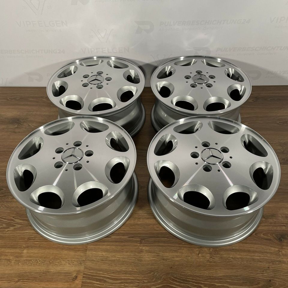 Original 15 inch Mercedes E-Class W124 8-hole alloy wheels rims silver