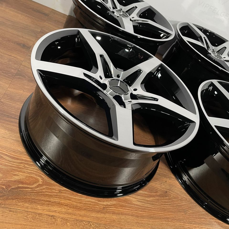 Originale 19 Zoll AMG Mercedes SL R231 W231 Alufelgen schwarz mit CNC gedrehter Front Felgen Leichtmetallfelgen (weitere Farben möglich)