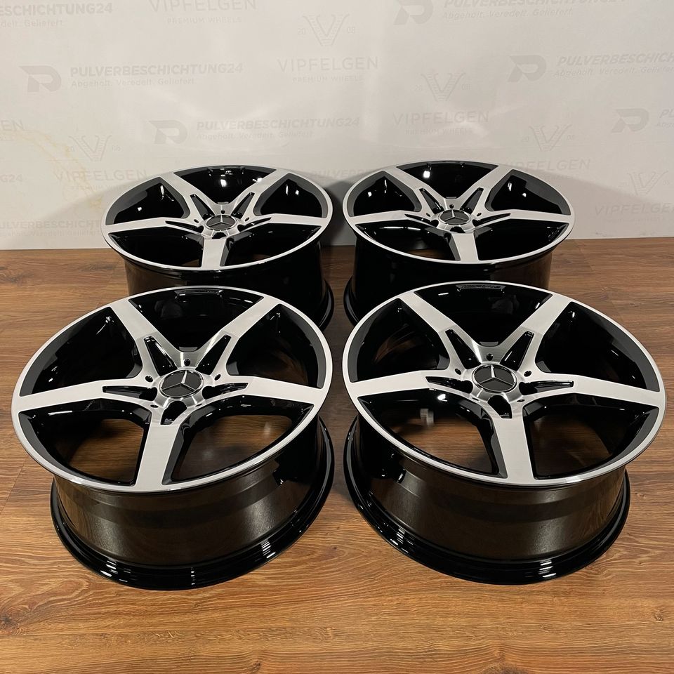 Originale 19 Zoll AMG Mercedes SL R231 W231 Alufelgen schwarz mit CNC gedrehter Front Felgen Leichtmetallfelgen (weitere Farben möglich)