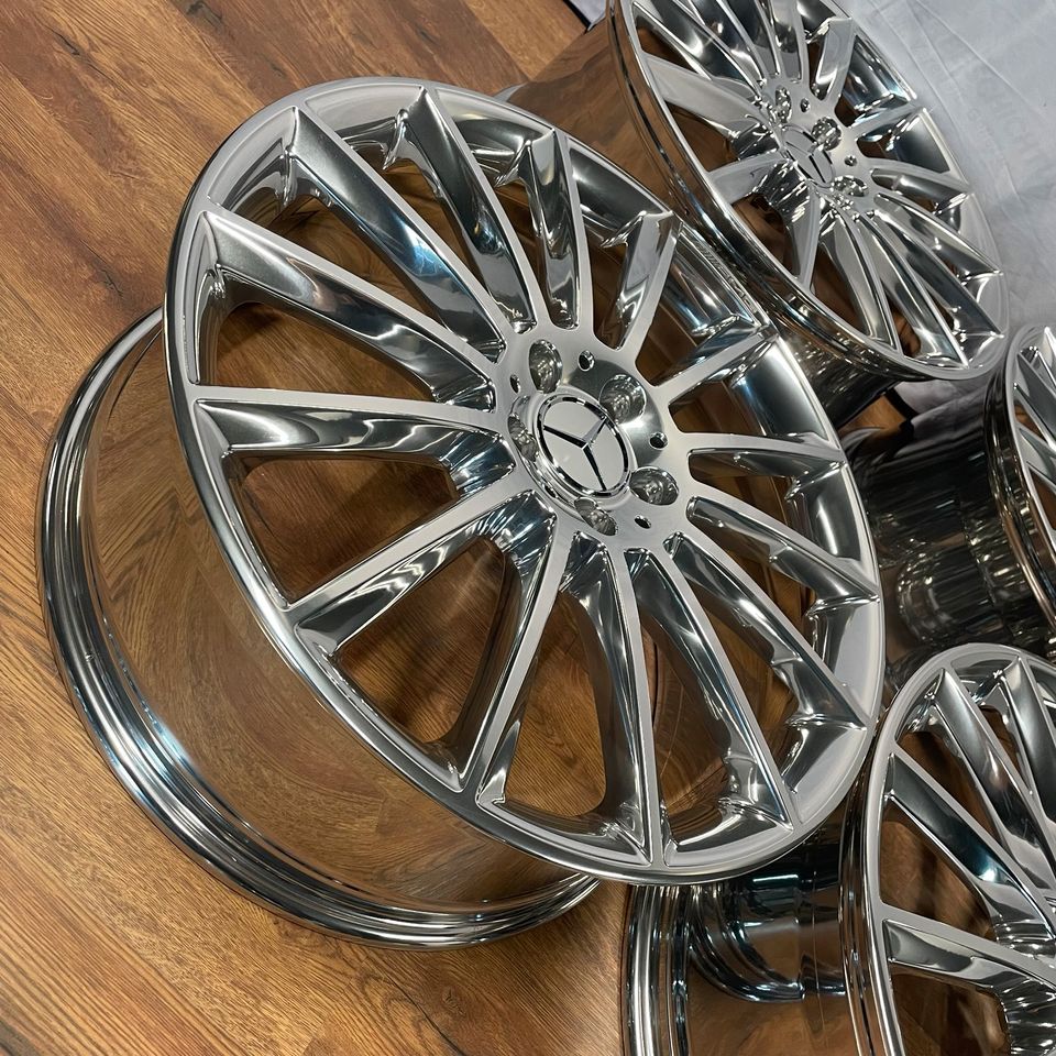 Originale 19 Zoll Mercedes W205 C205 AMG Turbinen Alufelgen Felgen Leichtmetallfelgen hochglanzverdichtet 