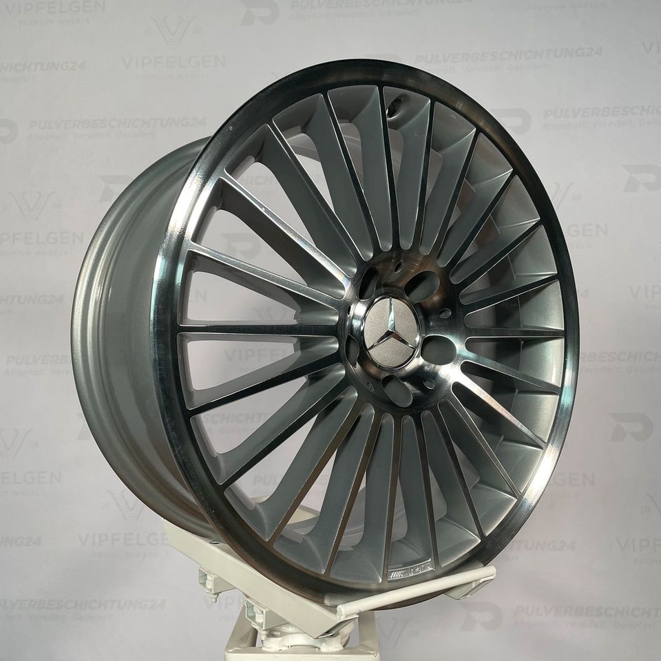 Originale 18 Zoll AMG Mercedes CLS C219 W219 Styling V Alufelgen Felgen Leichtmetallfelgen silber glänzend mit glanzgedrehter Front (weitere Farben möglich)