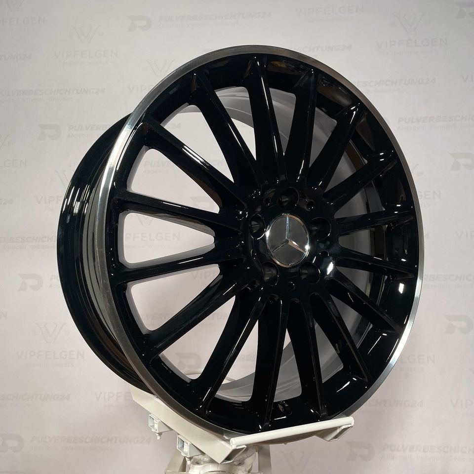 Originale AMG Mercedes V-Klasse W639 Vito Viano Alufelgen Felgen Leichtmetallfelgen schwarz glänzend mit glanzgedrehtem Rand (weitere Farben möglich)