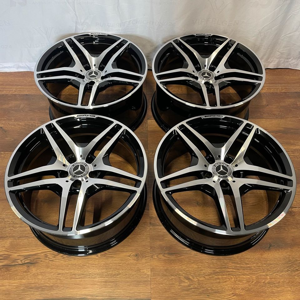Originale 19 Zoll Mercedes SL 55 63 65 AMG R230 Schmiede-Alufelgen Felgen Leichtmetallfelgenschwarz mit glanzgedrehter Front (weitere Farben möglich) 