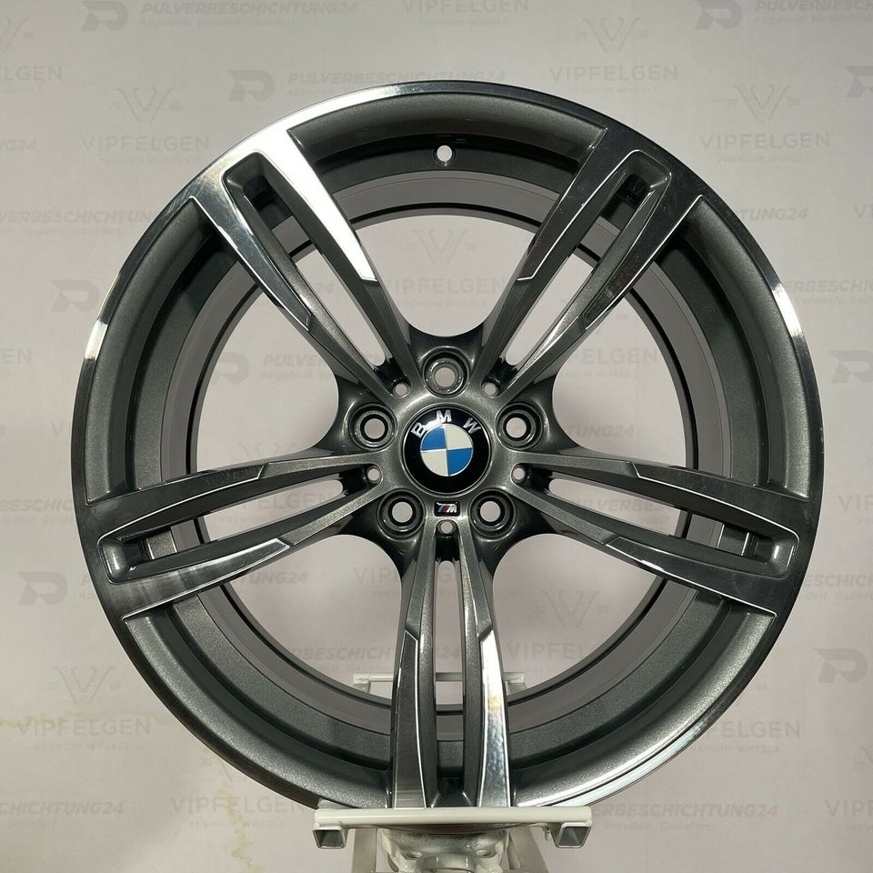 Originale 19 Zoll BMW M2 F87 M3 F80 M4 F82 Styling M437 Alufelgen Felgen Leichtmetallfelgen himalaya grau mit glanzgedrehter Front (weitere Farben möglich)