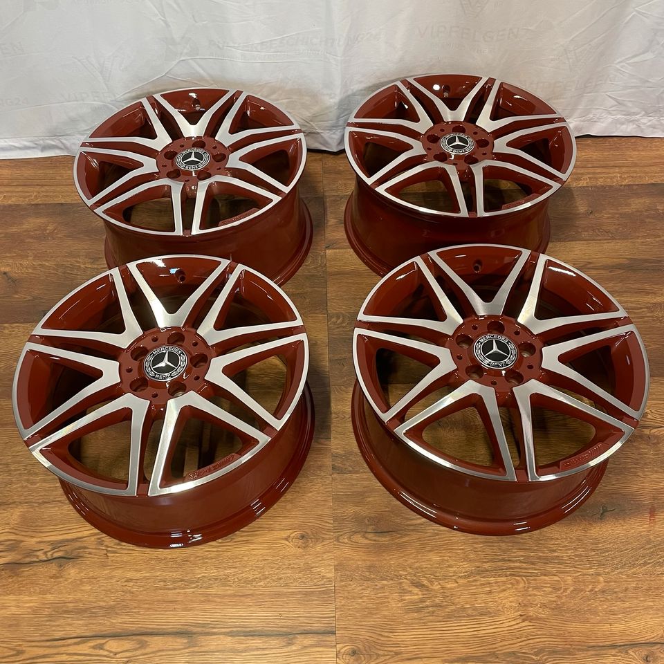 Originale 19 Zoll AMG Mercedes V-Klasse W447 Vito Viano Alufelgen Felgen Leichtmetallfelgen colonial red mit glanzgedrehter Front (weitere Farben möglich)