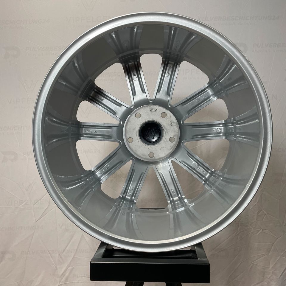 Original 20 Zoll VW Touareg 7L Mountain Alufelgen Felgen Leichtmetallfelgen Silber mit glanzgedrehter Front (weitere Farben möglich) 