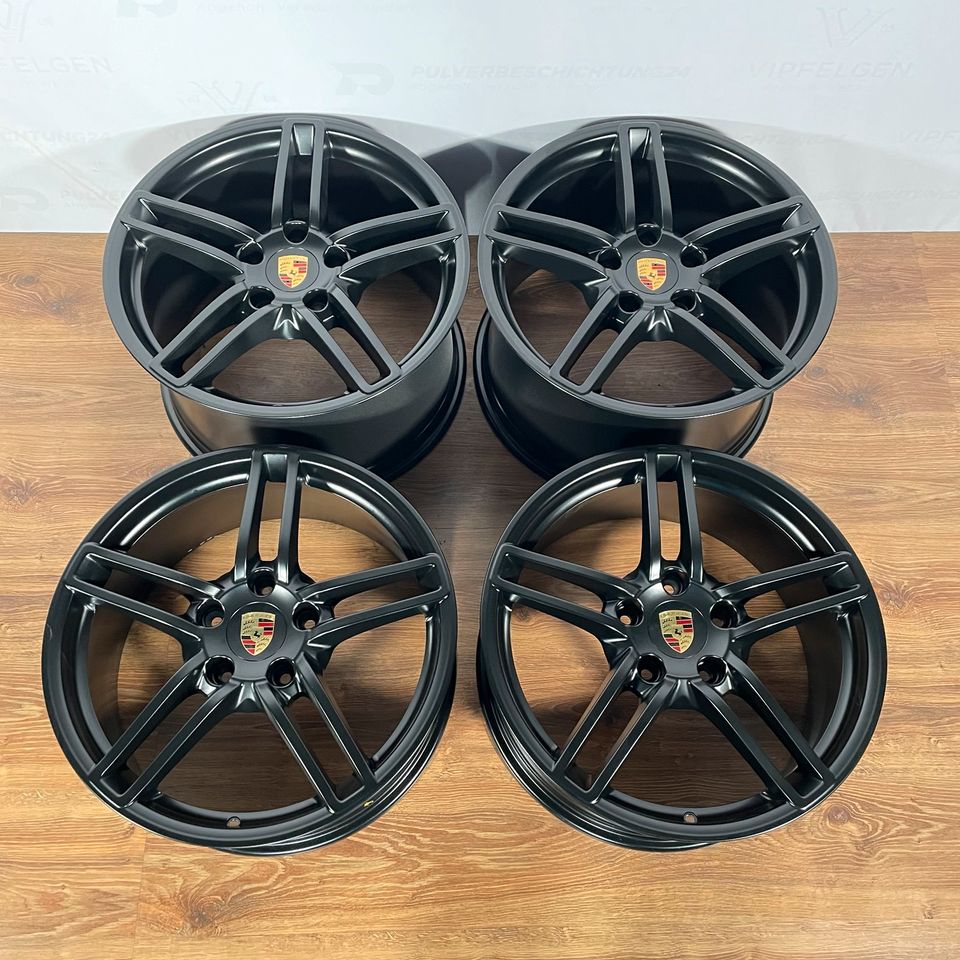 Originale 19 Zoll Porsche 991 C2 "Carrera Rad" Alufelgen Felgen Leichtmetallfelgen schwarz matt (weitere Farben möglich)