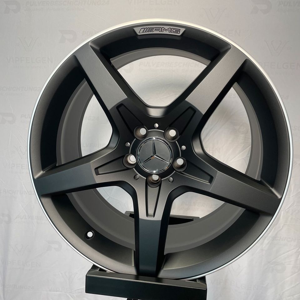 Originale 19 Zoll AMG Mercedes SL R231 W231 Alufelgen Felgen Leichtmetallfelgen schwarz matt mit glanzgedrehtem Rand (weitere Farben möglich)