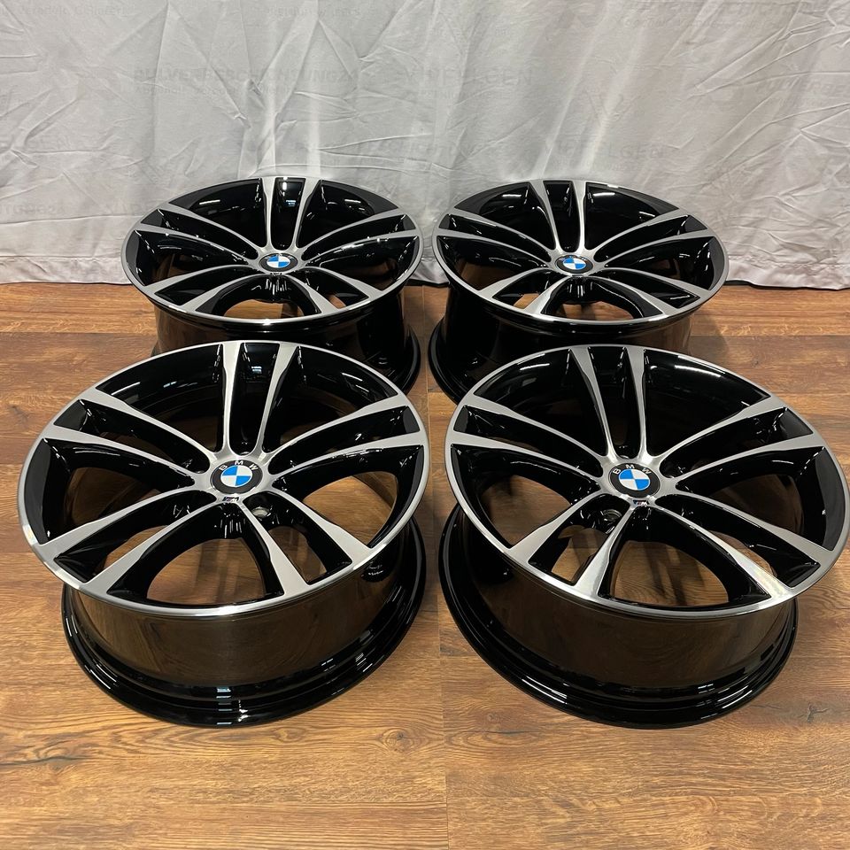 Originale 19 Zoll BMW 3er GT F34 Styling M598 Alufelgen Felgen Leichtmetallfelgen schwarz mit glanzgedrehter Front (weitere Farben möglich)