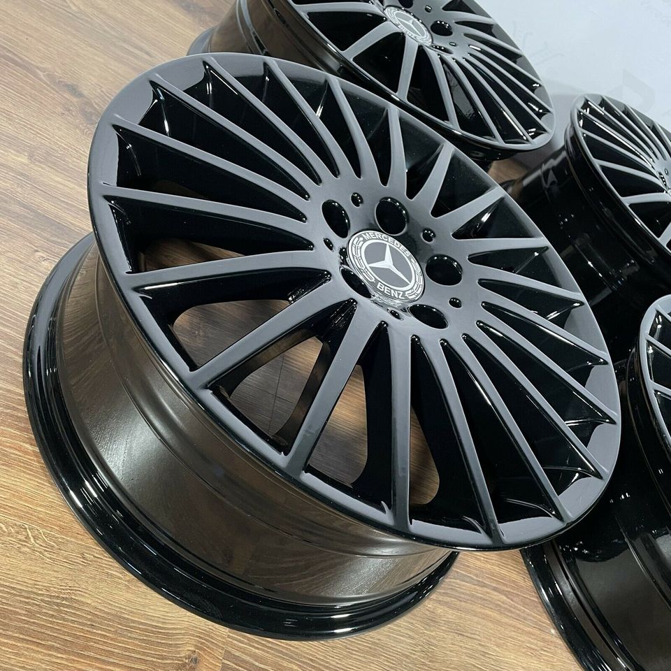 Originale 17 Zoll Mercedes V-Klasse W447 Vito Alufelgen Felgen Leichtmetallfelgen schwarz glänzend mit Continental WinterContact Winterreifen montiert und gewuchtet (weitere Farben möglich)