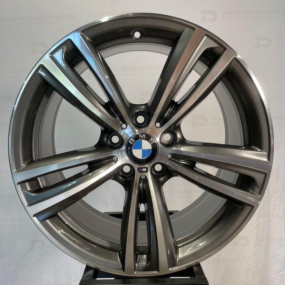 Originale 19 Zoll BMW 3er F30 F31 Styling M442 Alufelgen Felgen Leichtmetallfelgen anthrazit mit glanzgedrehter Front (weitere Farben möglich)