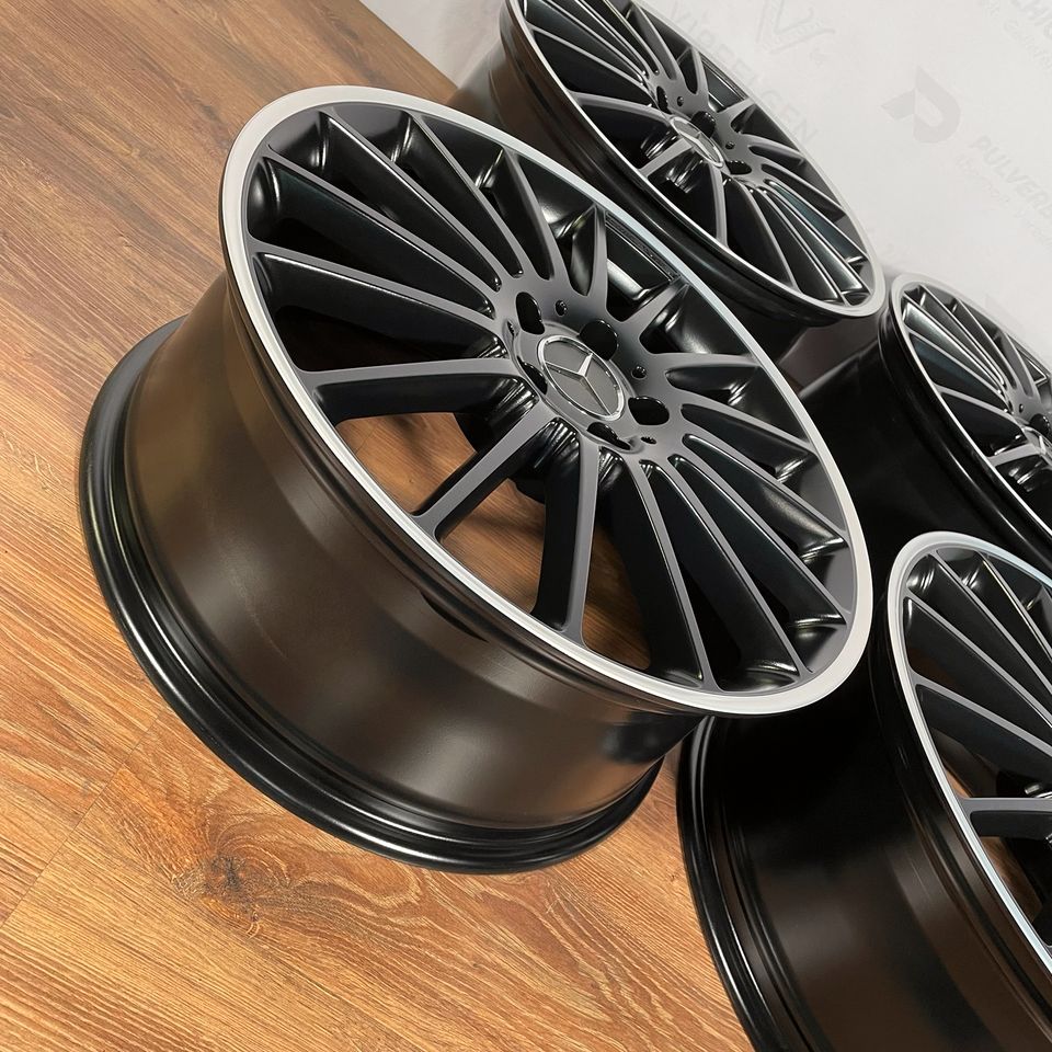 Originale 19 Zoll Mercedes C-Klasse W204 C63 AMG Performance Alufelgen Felgen Leichtmetallfelgen schwarz matt mit glanzgedrehtem Rand (weitere Farben möglich)