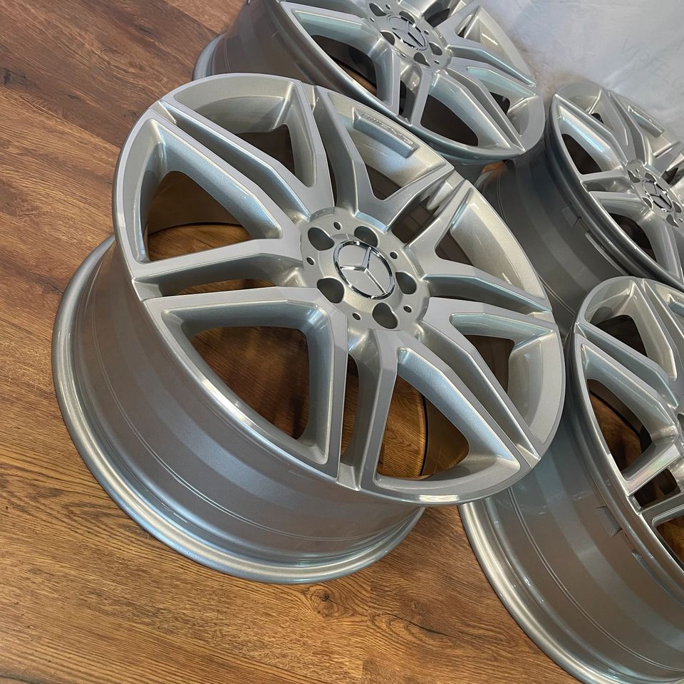 Originale 19 Zoll AMG Mercedes V-Klasse W447 Vito Viano Alufelgen Felgen Leichtmetallfelgen silber mit glanzgedrehter Front (weitere Farben möglich) 