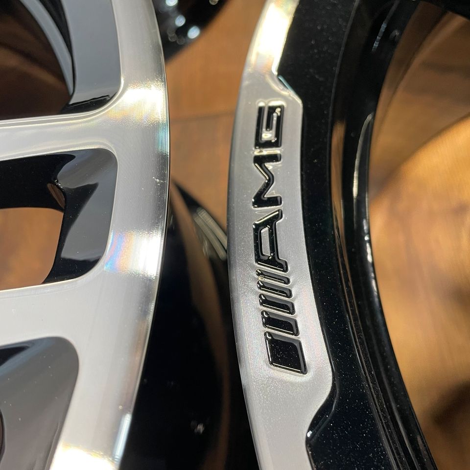 Originale 19 Zoll Mercedes SL 55 63 65 AMG R230 Schmiede-Alufelgen Felgen Leichtmetallfelgenschwarz mit glanzgedrehter Front (weitere Farben möglich) 
