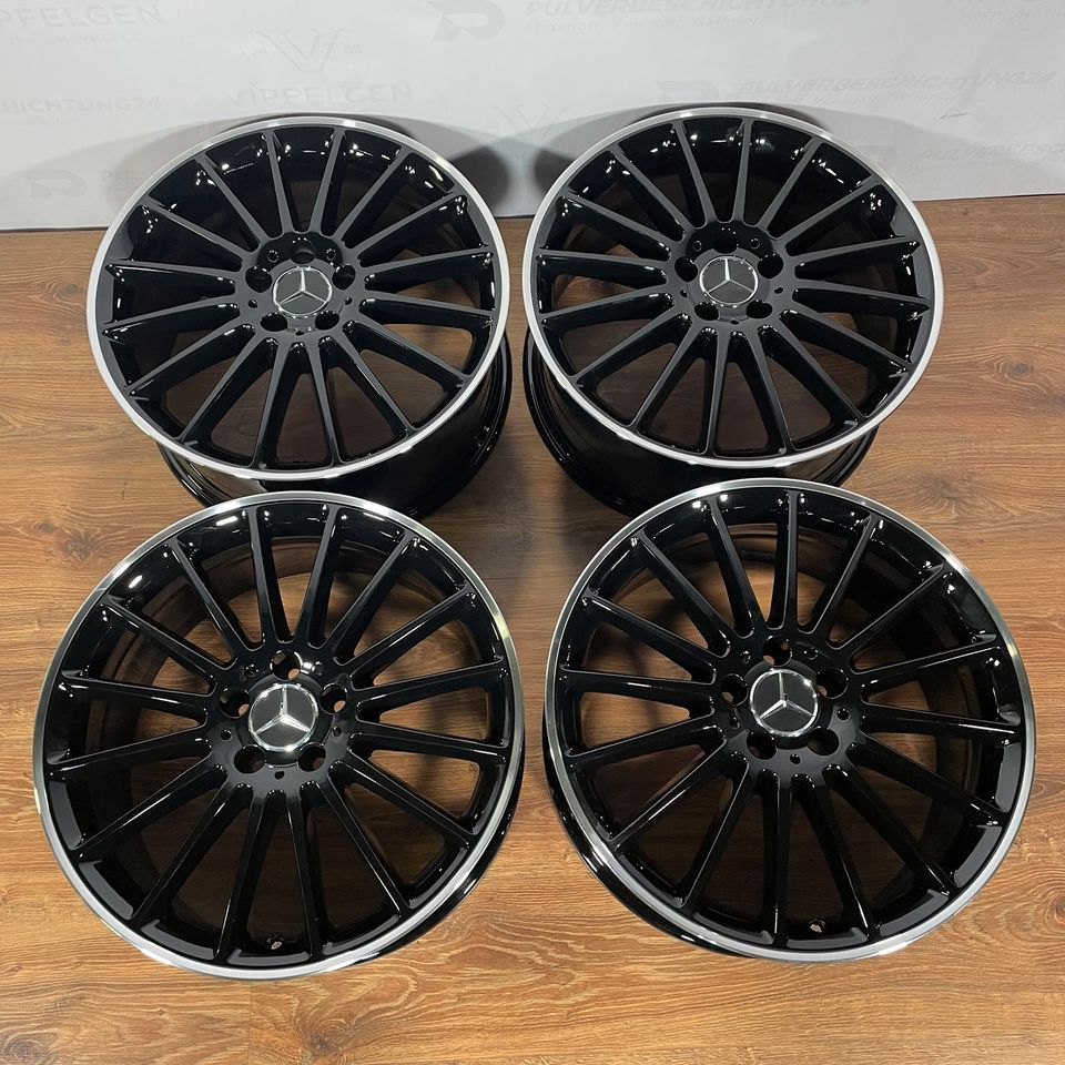 Originale AMG Mercedes V-Klasse W639 Vito Viano Alufelgen Felgen Leichtmetallfelgen schwarz glänzend mit glanzgedrehtem Rand (weitere Farben möglich)