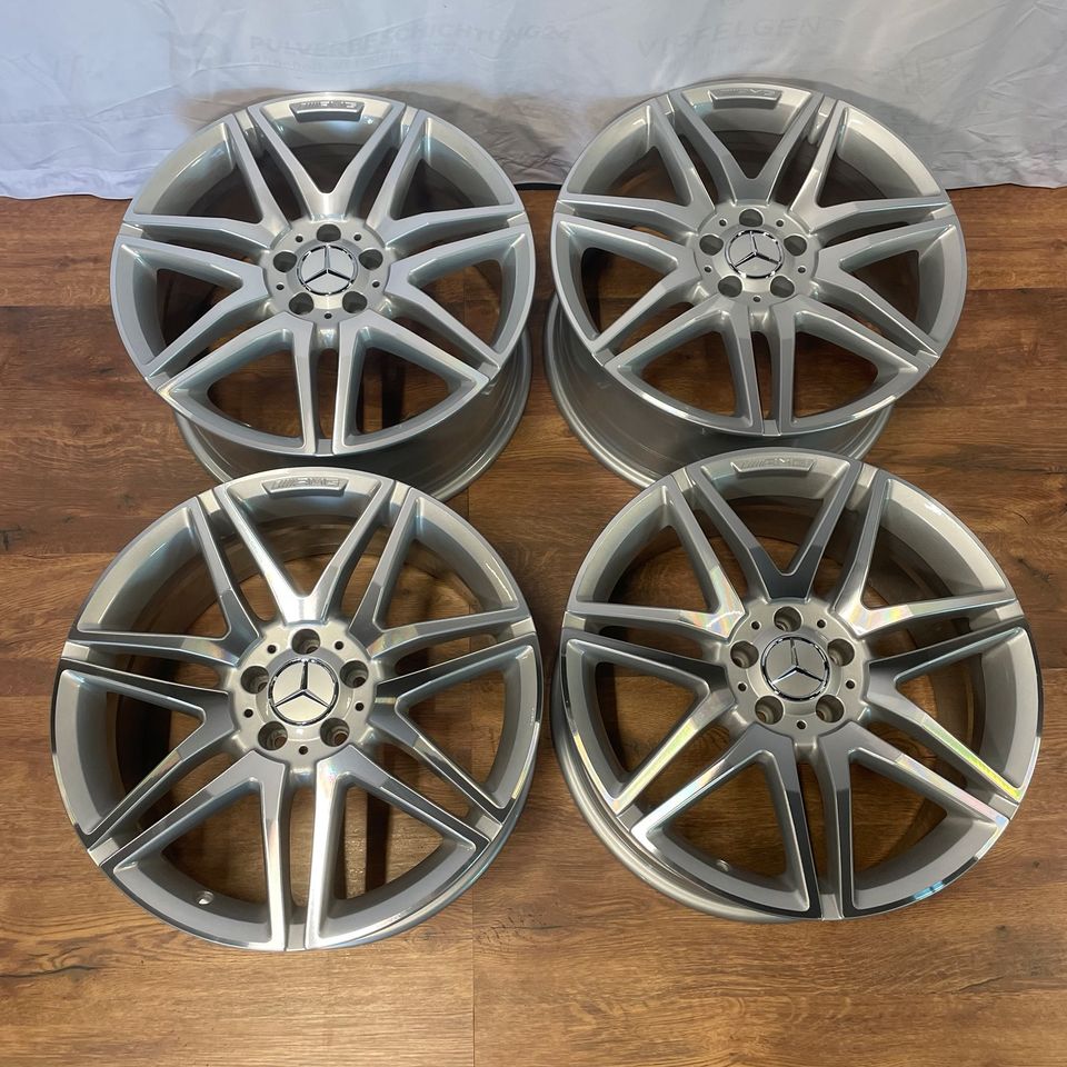 Originale 19 Zoll AMG Mercedes V-Klasse W447 Vito Viano Alufelgen Felgen Leichtmetallfelgen silber mit glanzgedrehter Front (weitere Farben möglich) 