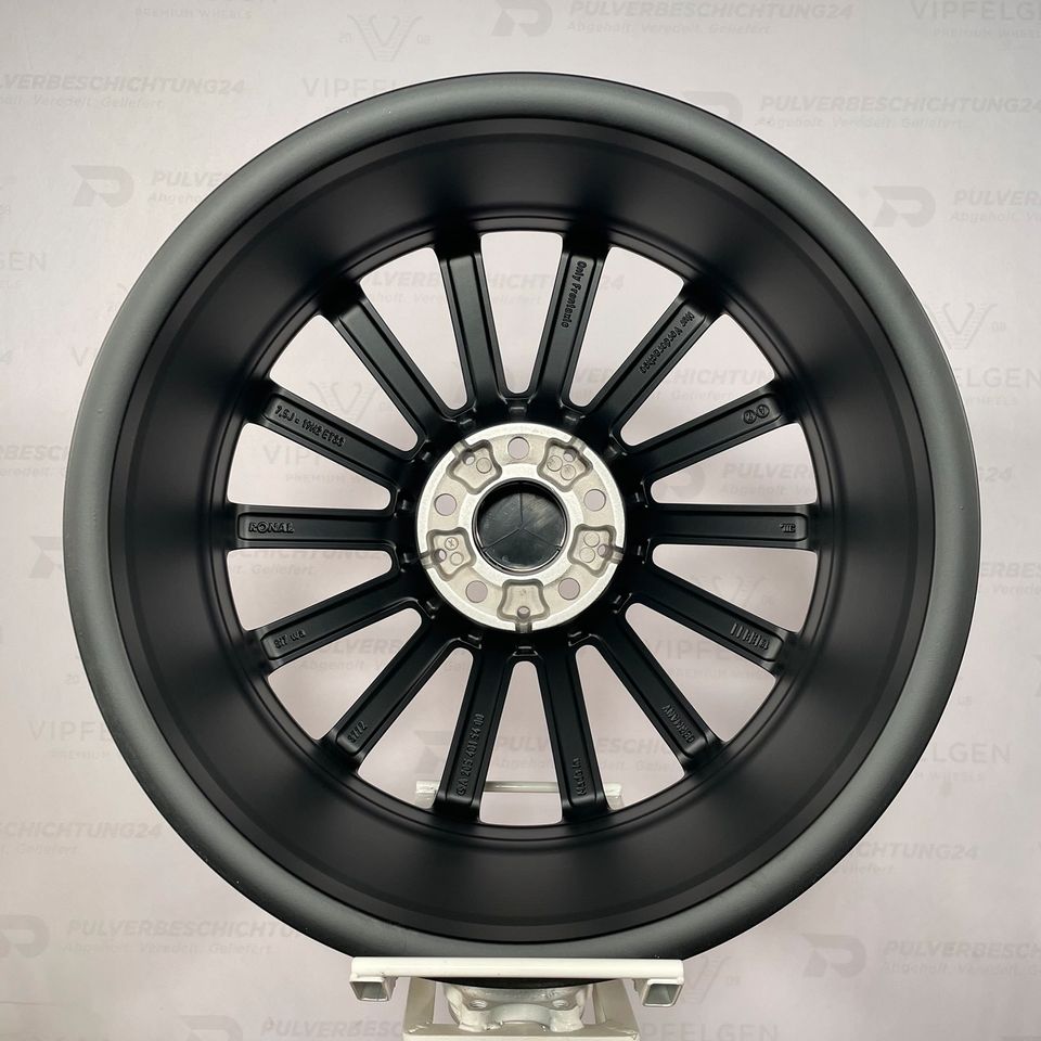 Originale 19 Zoll Mercedes C43 AMG C450 W205 Turbinen Alufelgen schwarz matt mit CNC gedrehter Front Felgen Leichtmetallfelgen (weitere Farben möglich)