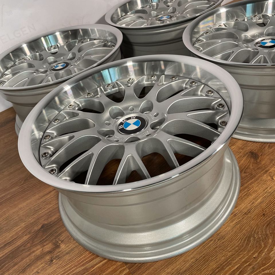 Originale 17 Zoll BMW 5er E39 Styling 42 BBS RS740 Alufelgen Felgen Leichtmetallfelgen silber glänzend mit glanzgedrehtem Bett (weitere Farben möglich)