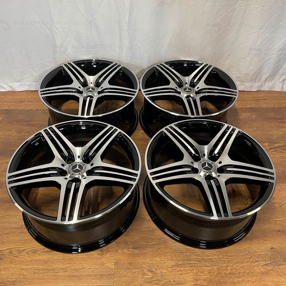 Originale 19 Zoll AMG Mercedes CLS C219 W219 Alufelgen Styling VII Felgen Leichtmetallfelgen schwarz glänzend mit glanzgedrehter Front (weitere Farben möglich)