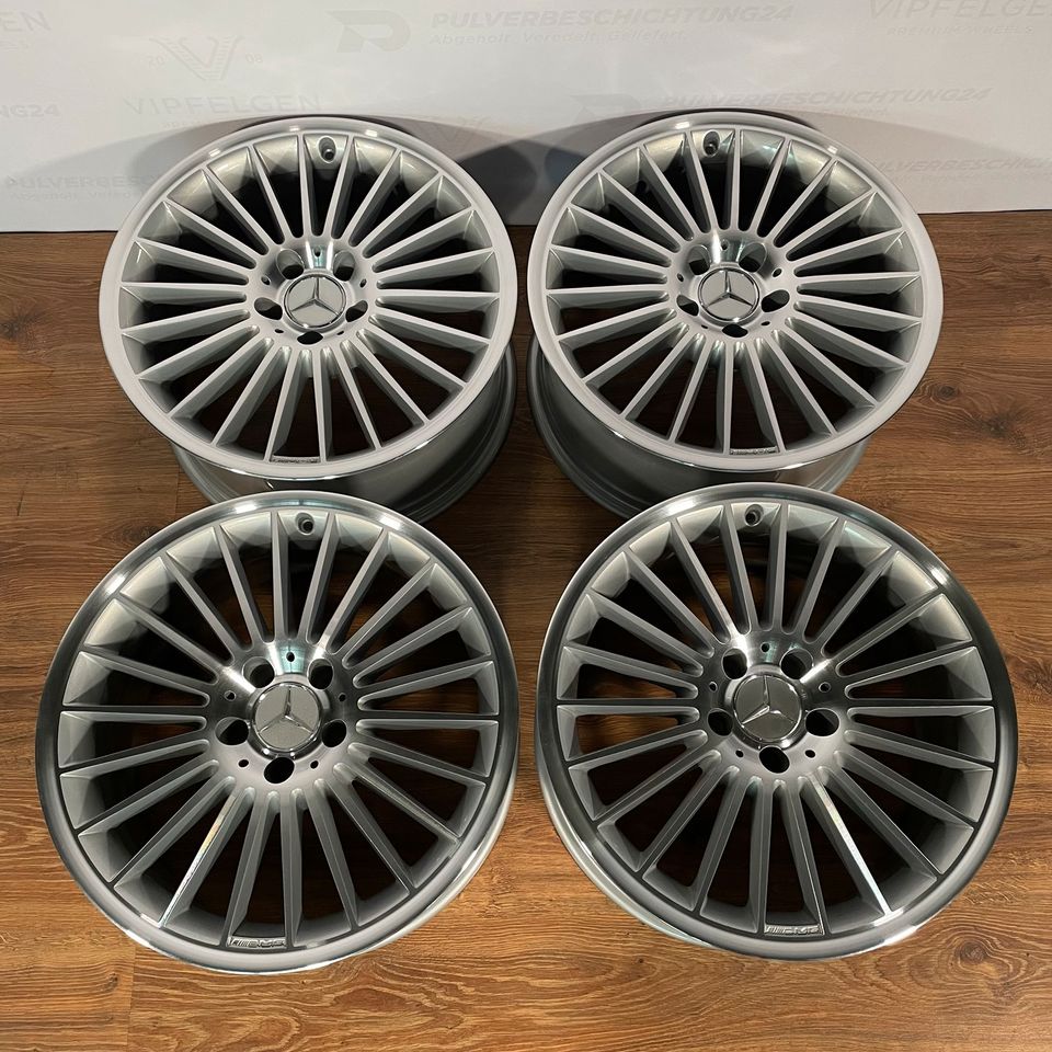Originale 18 Zoll AMG Mercedes CLS C219 W219 Styling V Alufelgen Felgen Leichtmetallfelgen silber glänzend mit glanzgedrehter Front (weitere Farben möglich)