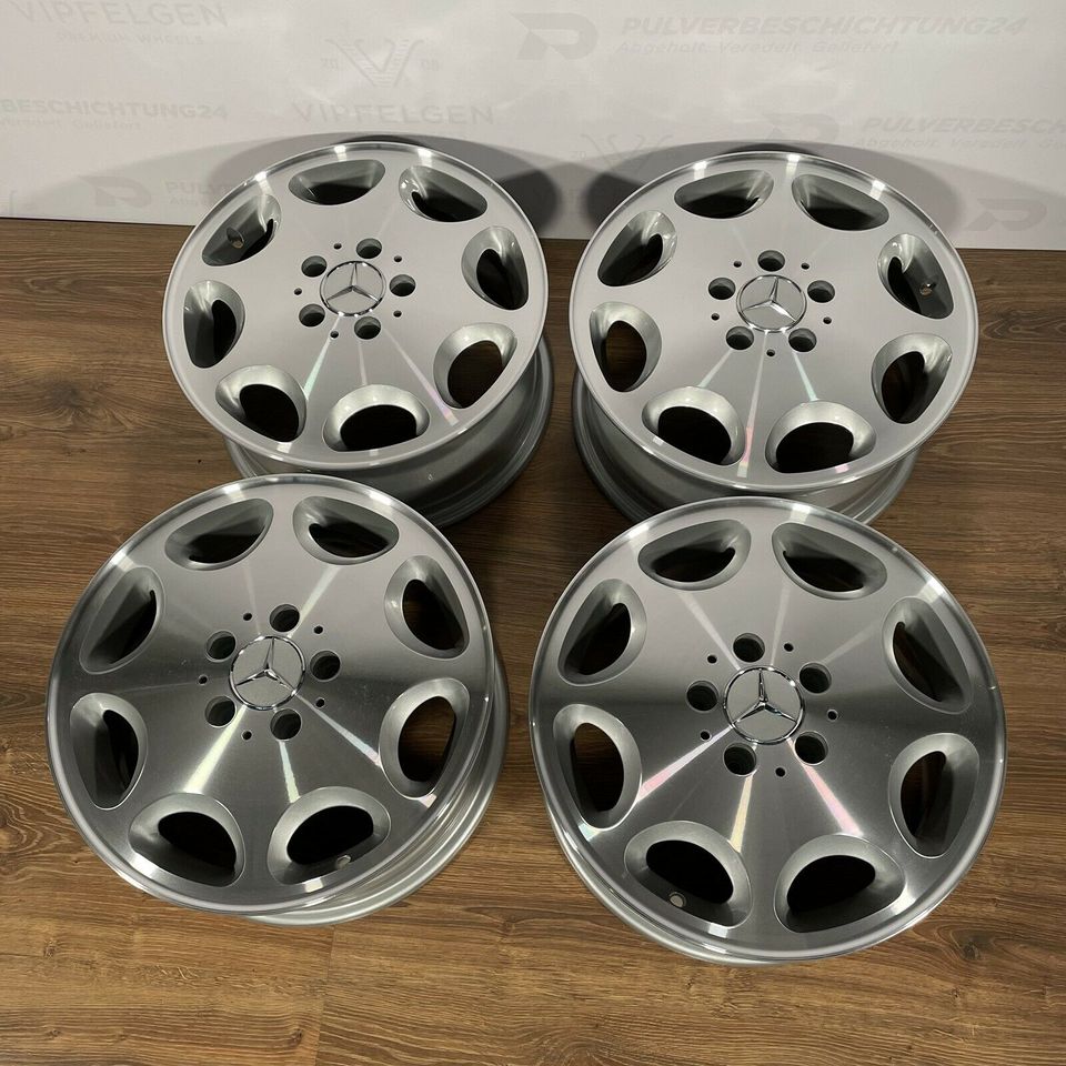 Original 15 inch Mercedes E-Class W124 8-hole alloy wheels rims silver