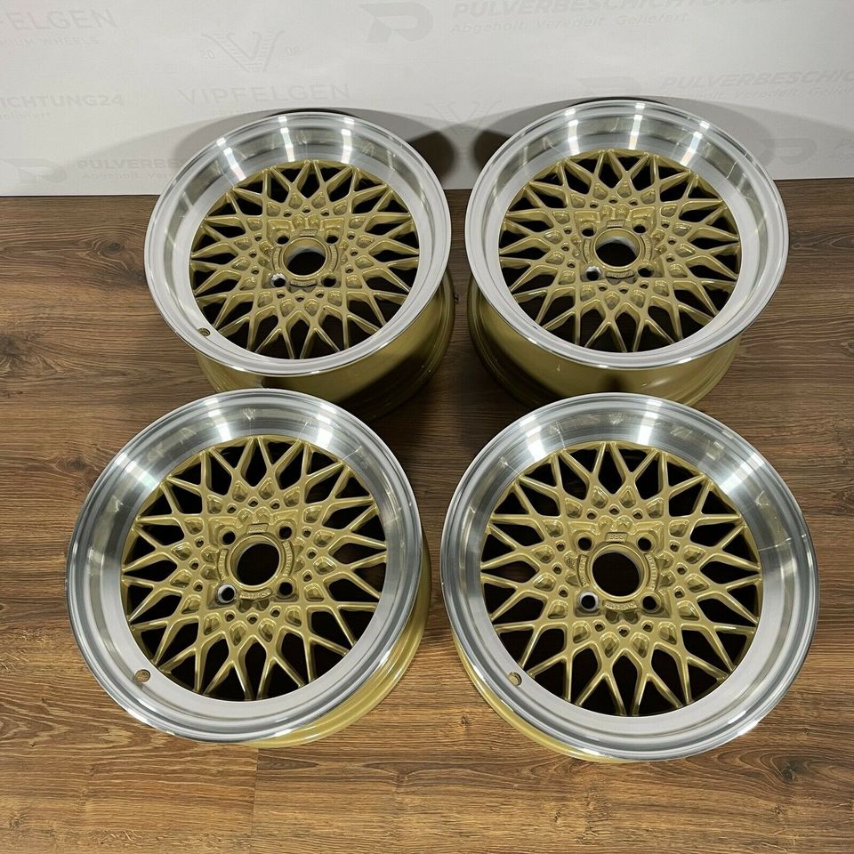 Originale 15 Zoll BBS Mahle ET13 4x100 BMW E21 Alufelgen Felgen Leichtmetallfelgen mit glanzgedrehtem Bett (weitere Farben möglich)