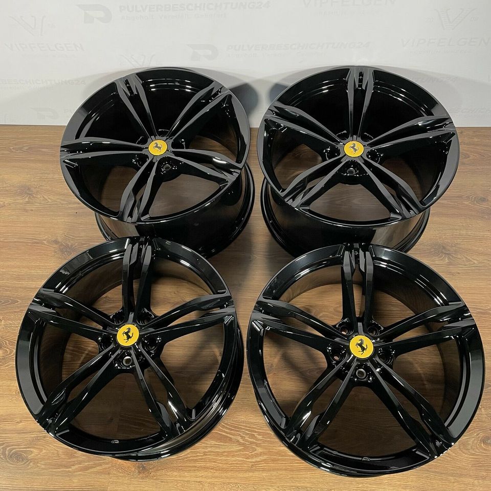 Originale 20 Zoll Ferrari GTC4 Lusso Alufelgen Felgen Leichtmetallfelgen 328456 328457 schwarz glänzend (weitere Farben möglich)