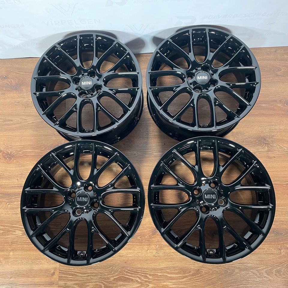 Originale 17 Zoll Mini JCW Cross Spoke Challenge R112 R50 Alufelgen Felgen Leichtmetallfelgen schwarz glänzend mit Pirelli Sottozero Winterbereifung (weitere Farben möglich)