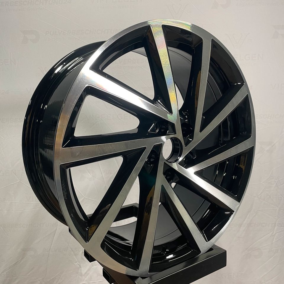 Originale 19 Zoll VW Golf R 7 VII GTI Spielberg Alufelgen Felgen Leichtmetallfelgen schwarz mit glanzgedrehter Front (weitere Farben möglich)