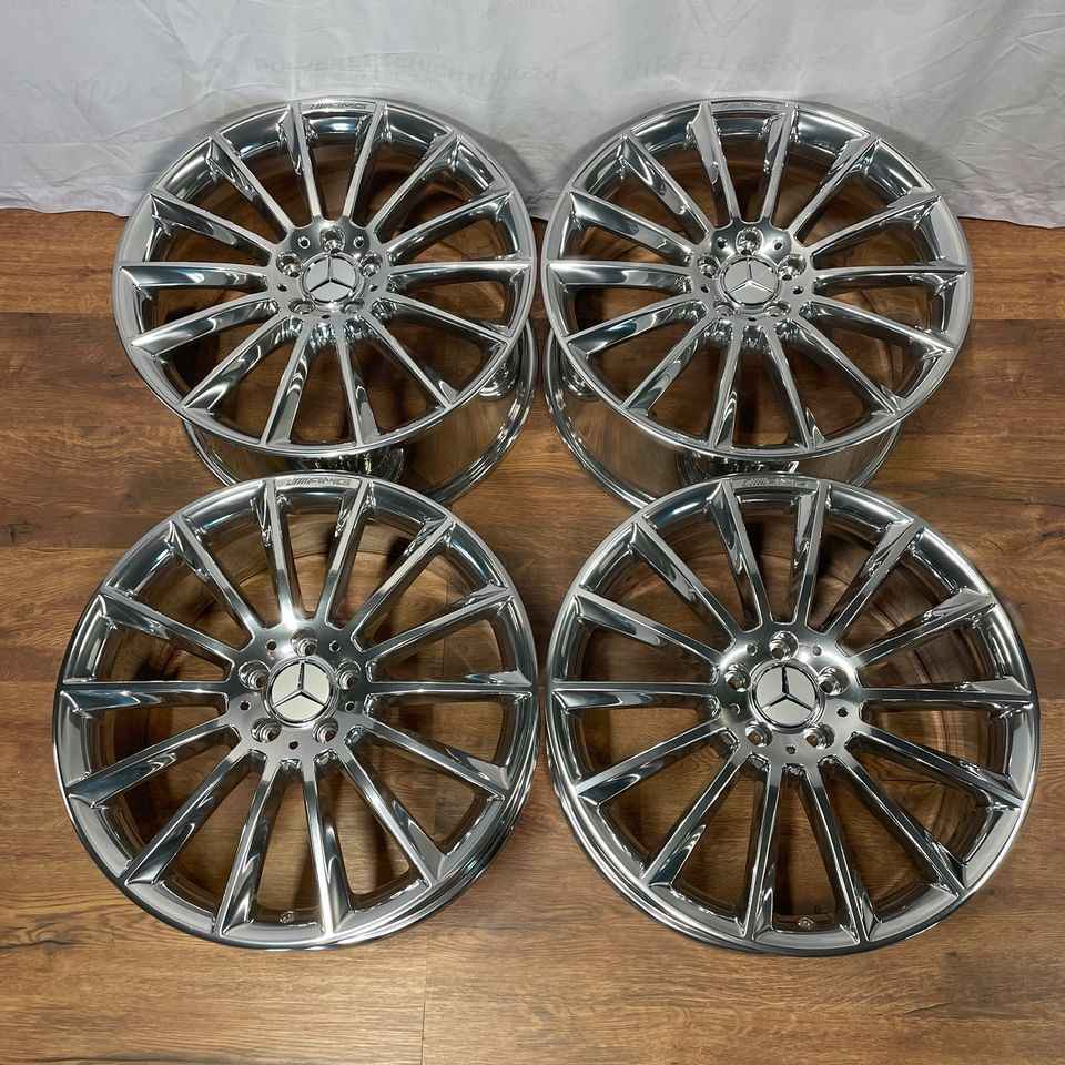 Originale 19 Zoll Mercedes W205 C205 AMG Turbinen Alufelgen Felgen Leichtmetallfelgen hochglanzverdichtet 