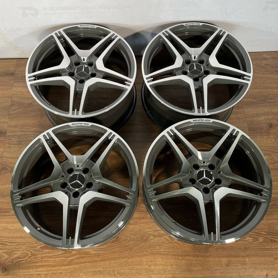 Originale 19 Zoll Mercedes E-Klasse W212 E63 AMG Alufelgen Felgen Leichtmetallfelgen in himalaya grau mit glanzgedrehter Front (weitere Farben möglich)