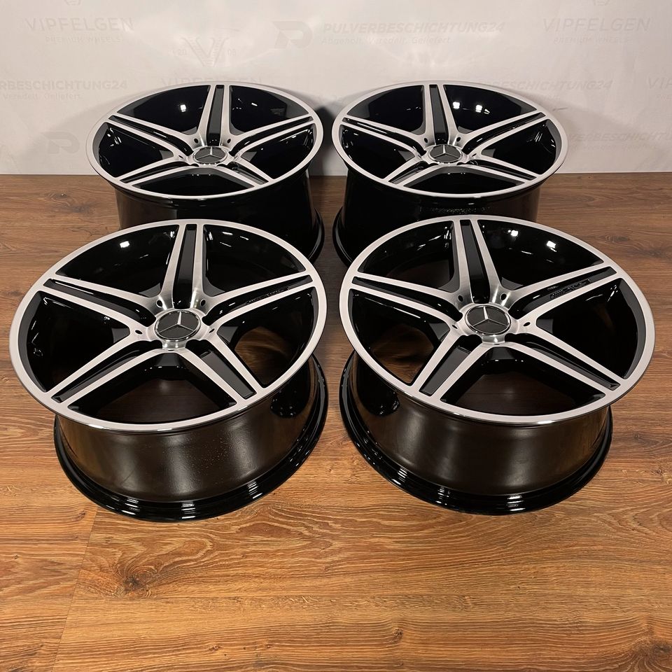 Originale 18 Zoll Mercedes CLS C219 W219 AMG Grand Edition Alufelgen Felgen Leichtmetallfelgen schwarz mit glanzgedrehter Front (weitere Farben möglich)