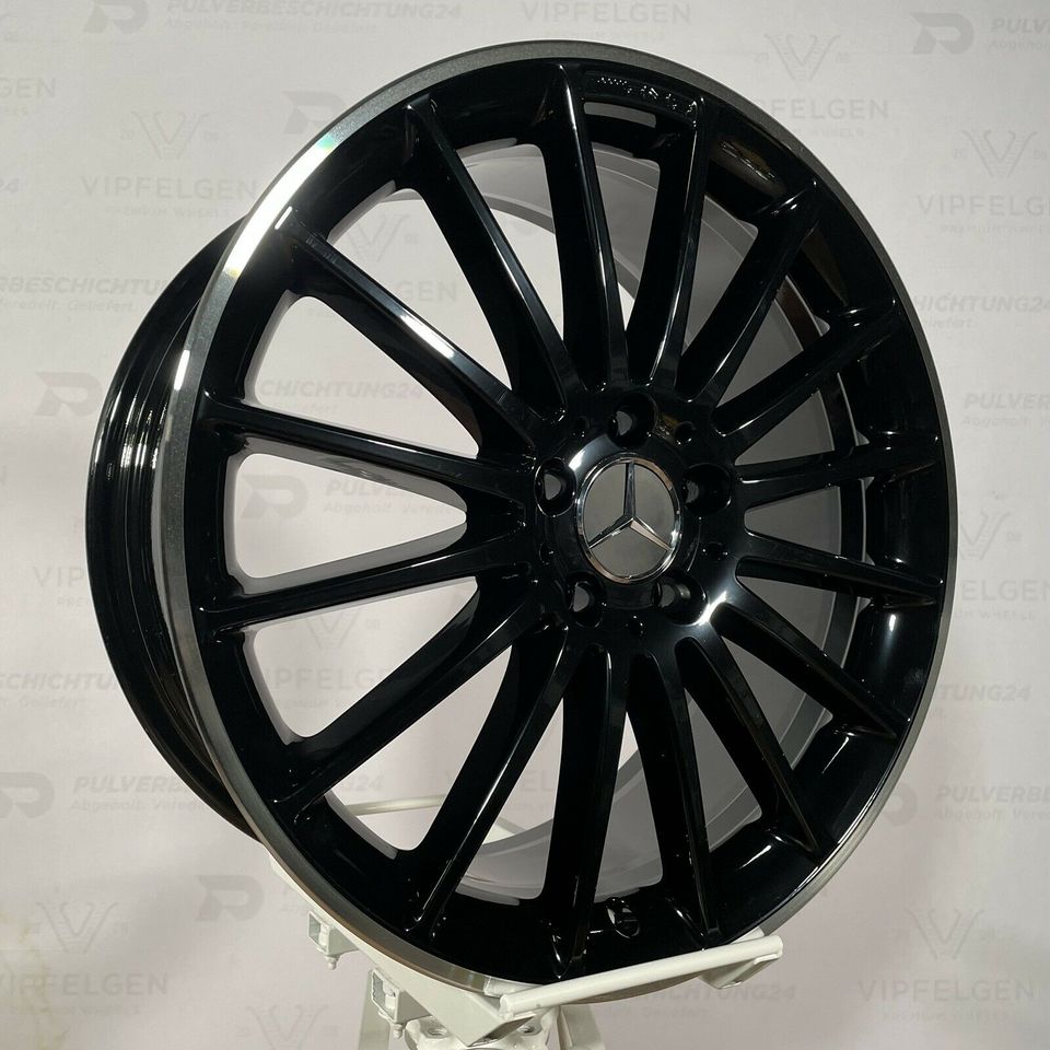 Originale 19 Zoll AMG Mercedes CLA45 A250 C117 X117 Alufelgen Felgen Leichtmetallfelgen schwarz glänzend mit glanzgedrehtem Rand (weitere Farben möglich)