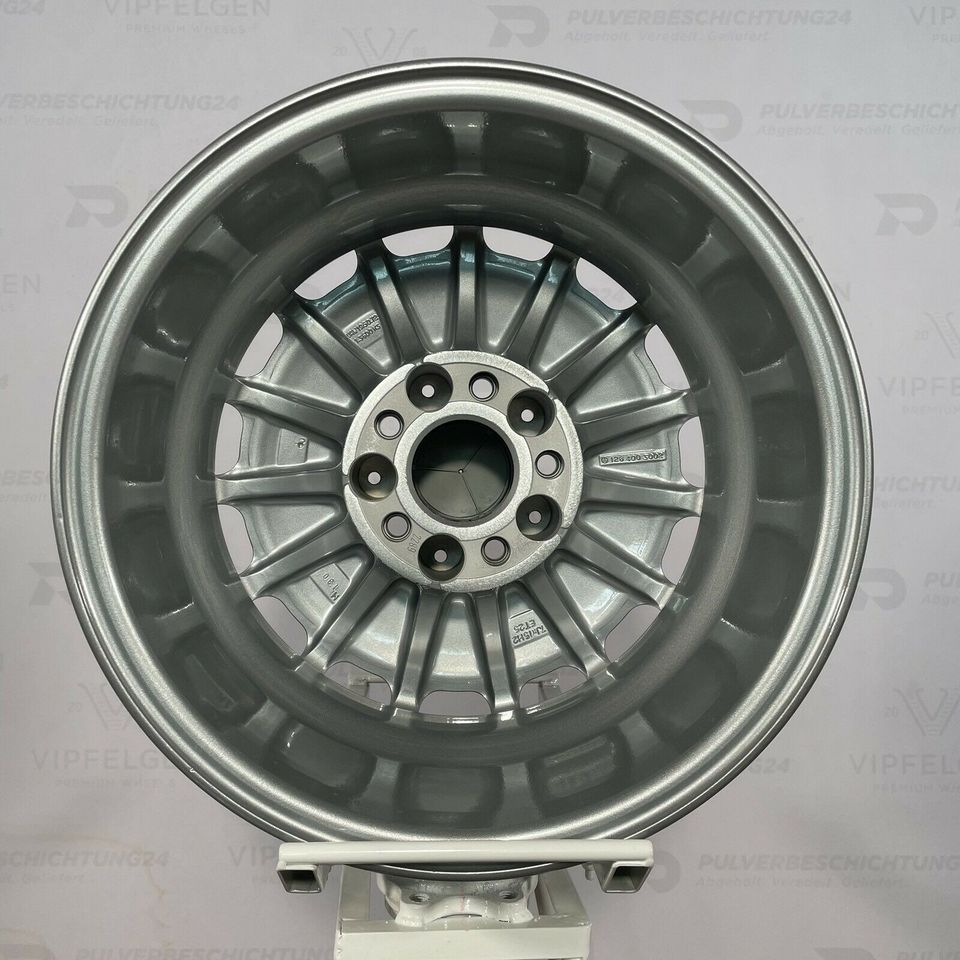 Originale 15 Zoll Mercedes W126 C126 R107 Gullideckel Alufelgen Felgen Leichtmetallfelgen silber glänzend (weitere Farben möglich)