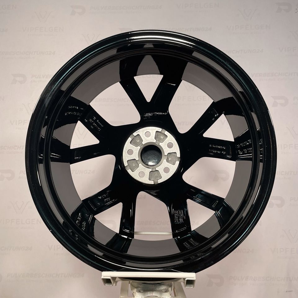 Originale 19 Zoll VW Golf R 6 7 VII GTI GTD Brescia Alufelgen Felgen Leichtmetallfelgen schwarz glanzgedreht mit Sommerreifen Goodyear Eagle F1 Asymmetric 6 in 225/35/19 montiert und gewuchtet & Nabendeckel indiv. auf Kundenwunsch (weitere Farben möglich)