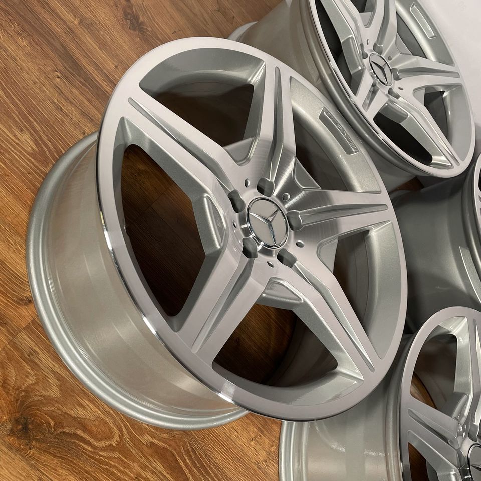 Originale 19" Mercedes SL R230 AMG Styling 6 VI Alufelgen 4 x 8,5J Felgen Leichtmetallfelgen silber glänzend mit glanzgedrehter Front (weitere Farben möglich)