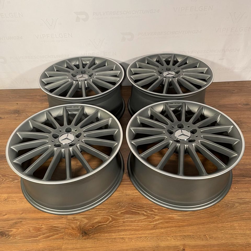 Originale 19 Zoll Mercedes C-Klasse W204 C63 AMG Performance Alufelgen Felgen Leichtmetallfelgen Himalaya grau matt mit CNC glanzgedrehtem Rand (weitere Farben möglich)