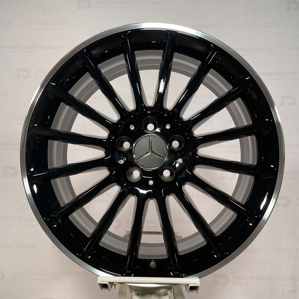 Originale AMG Mercedes V-Klasse W639 Vito Viano Alufelgen Felgen Leichtmetallfelgen schwarz glänzend mit glanzgedrehtem Rand (weitere Farben möglich)