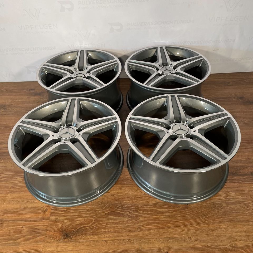 Originale 18 Zoll Mercedes CLK W209 C209 63 55 AMG Alufelgen Felgen Leichtmetallfelgen in himalaya grau mit glanzgedrehter Front (weitere Farben möglich)