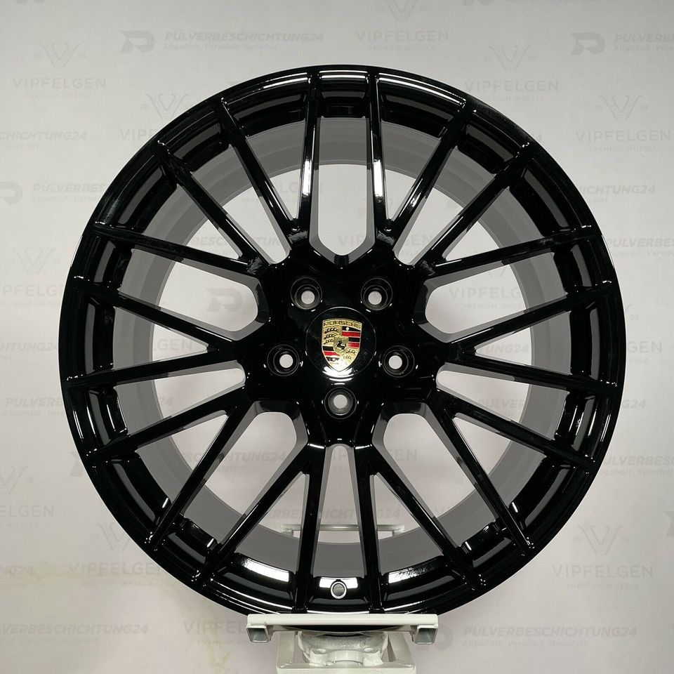 Originale 21 Zoll Porsche Cayenne E3 9Y0 RS Spyder Rad Alufelgen Felgen Leichtmetallfelgen in schwarz glänzend mit Pirelli Scorpion Winter N0 - 275/40 R21 und 305/35 R21 (weitere Farben möglich)