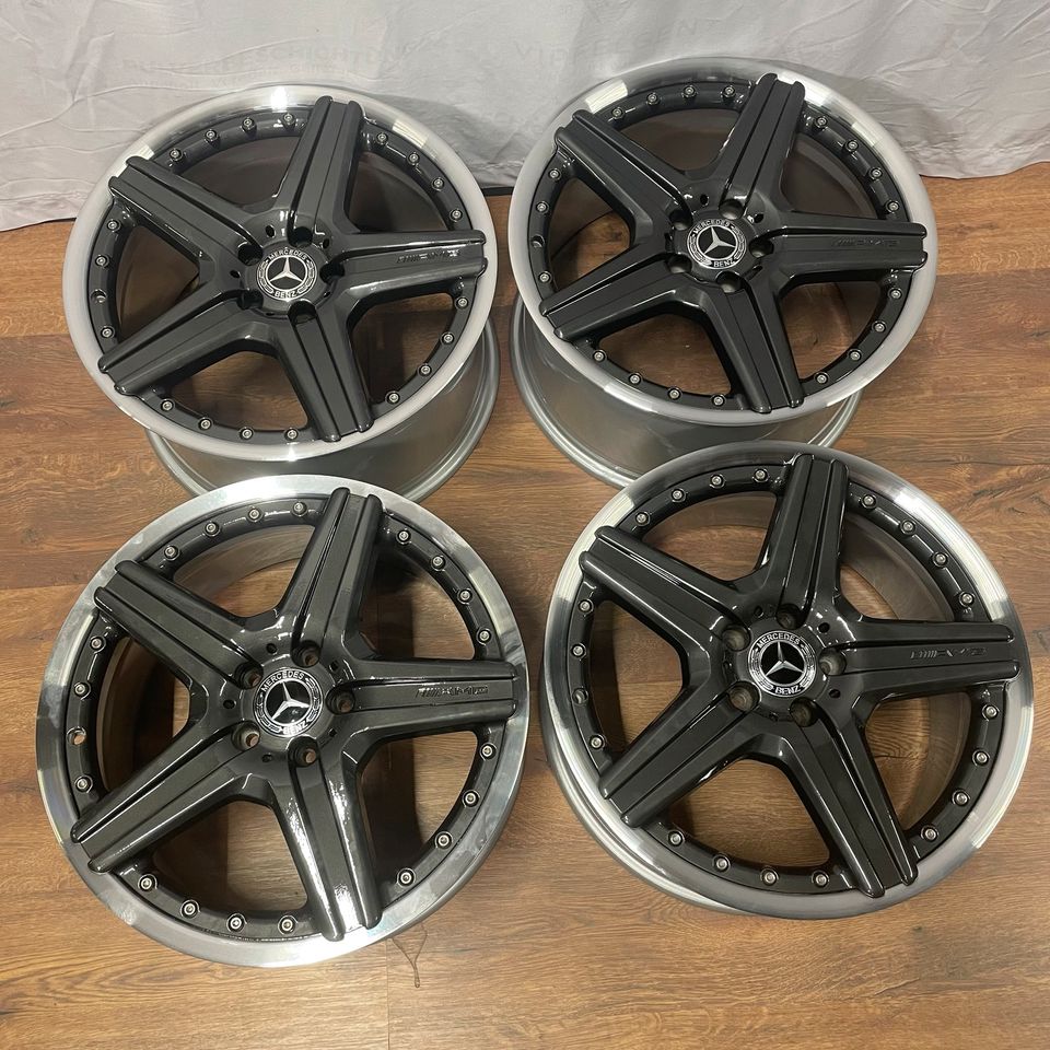 Originale 19 Zoll Mercedes S-Klasse W221 CL C216 Styling VI Alufelgen Felgen Leichtmetallfelgen Stern anthrazit und Rohr Silber mit glanzgedrehtem Bett (weitere Farben möglich)
