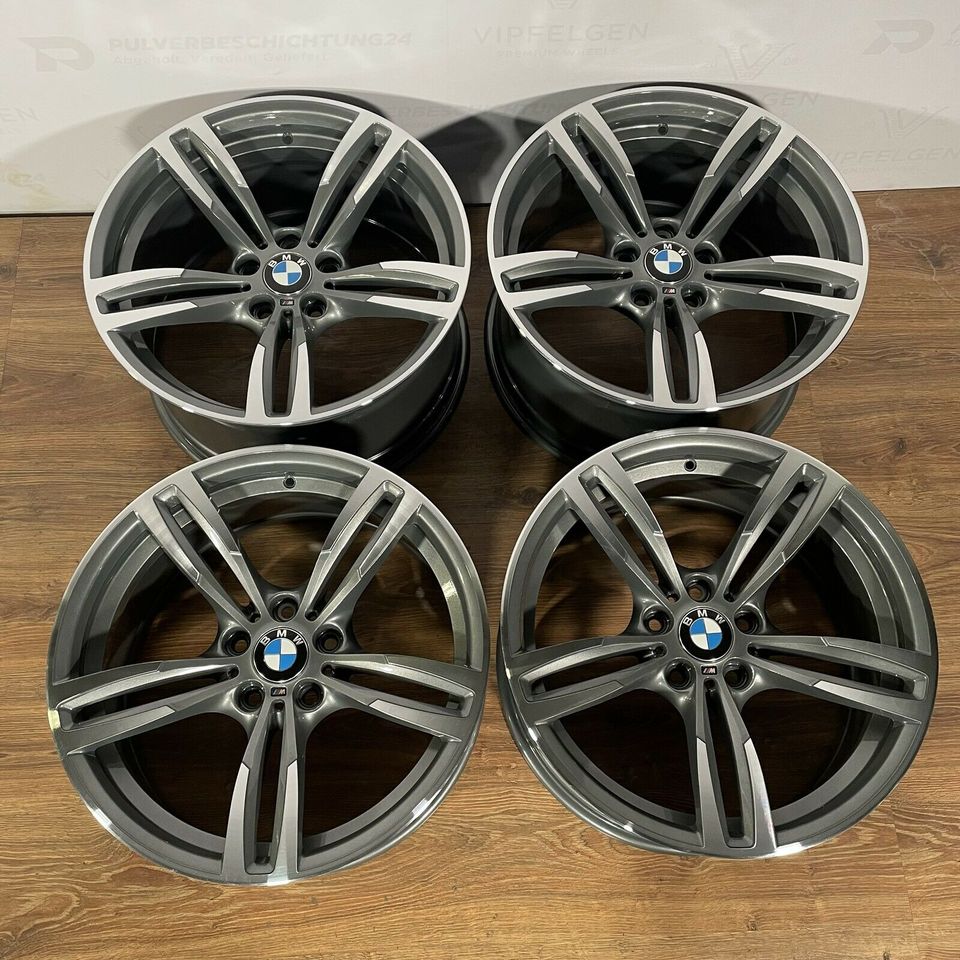 Originale 19 Zoll BMW M2 F87 M3 F80 M4 F82 Styling M437 Alufelgen Felgen Leichtmetallfelgen himalaya grau mit glanzgedrehter Front (weitere Farben möglich)